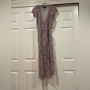 J. Crew pink leopard print wrap dress